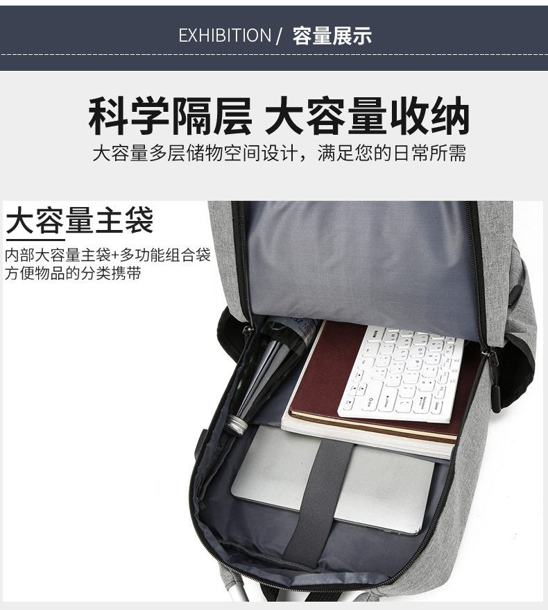 電腦王者USB多功能旅行雙肩包