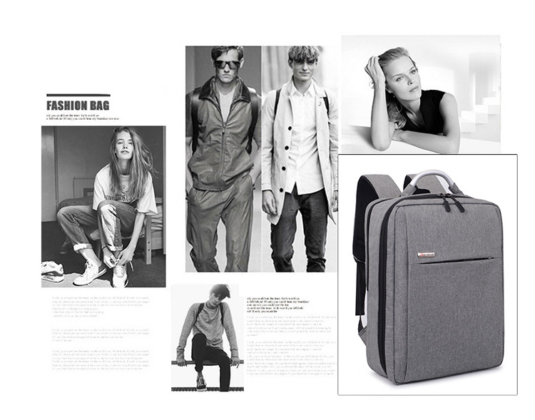 智能商務USB充電雙肩背包